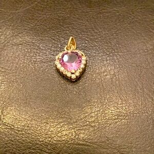 Purple and Silver Heart Necklace with Sparkling Stones